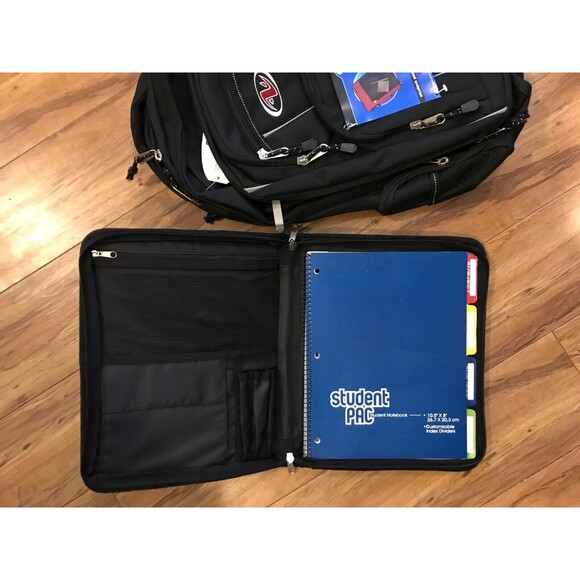 Athletic Works Backpack with notebook lots of storage Back to School Black - Picture 5 of 5